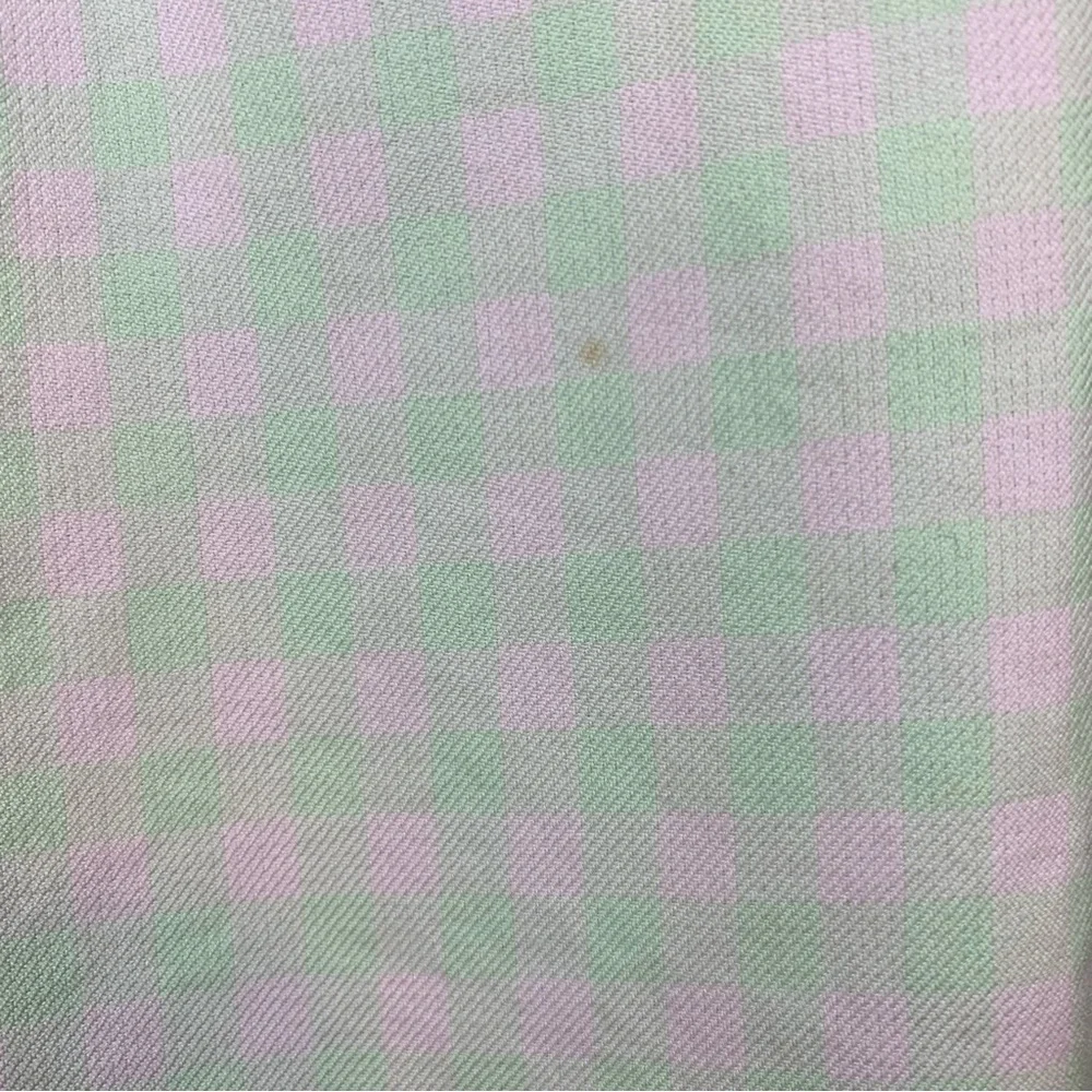 Burberry Pink & Green Gingham Check Pencil Midi Skirt Vintage Designer Size 6P